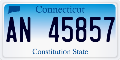 CT license plate AN45857