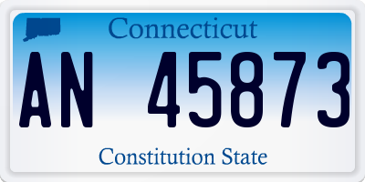 CT license plate AN45873