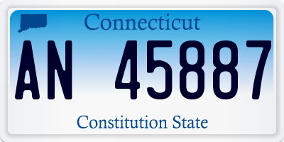 CT license plate AN45887
