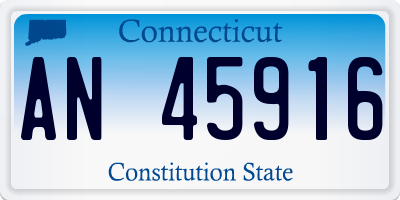 CT license plate AN45916