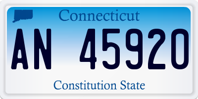 CT license plate AN45920