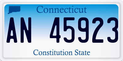CT license plate AN45923