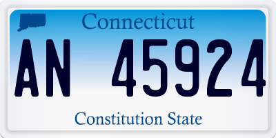 CT license plate AN45924