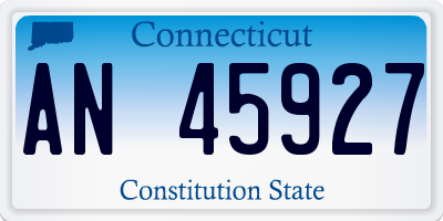 CT license plate AN45927