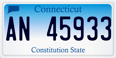 CT license plate AN45933