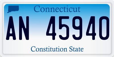 CT license plate AN45940
