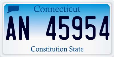 CT license plate AN45954