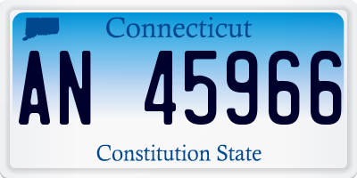 CT license plate AN45966