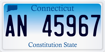 CT license plate AN45967