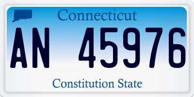CT license plate AN45976