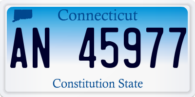 CT license plate AN45977