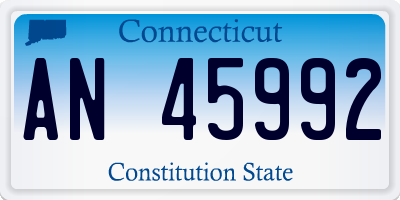 CT license plate AN45992