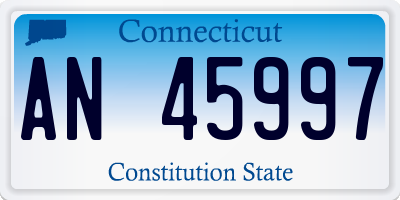 CT license plate AN45997