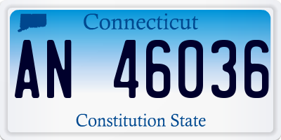 CT license plate AN46036