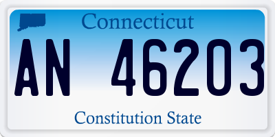 CT license plate AN46203