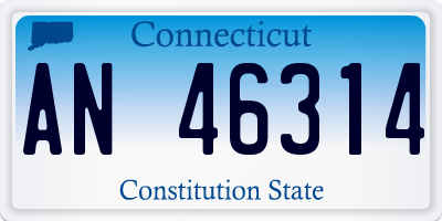 CT license plate AN46314