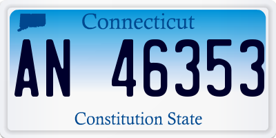 CT license plate AN46353