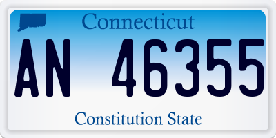 CT license plate AN46355