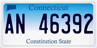 CT license plate AN46392