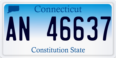 CT license plate AN46637
