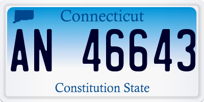 CT license plate AN46643