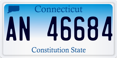 CT license plate AN46684
