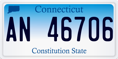 CT license plate AN46706