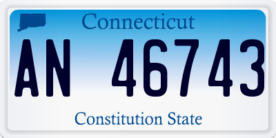 CT license plate AN46743