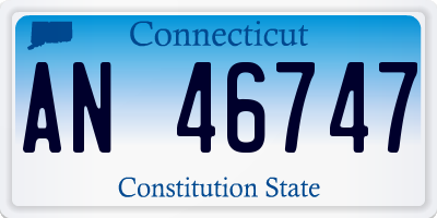 CT license plate AN46747