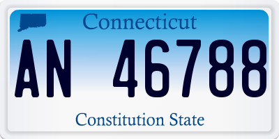 CT license plate AN46788