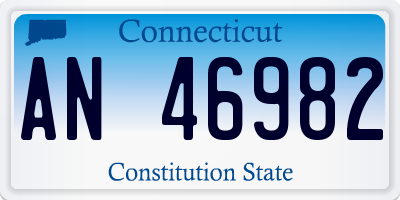 CT license plate AN46982