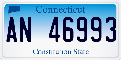 CT license plate AN46993