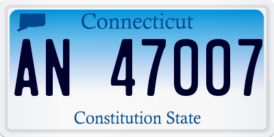 CT license plate AN47007
