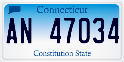 CT license plate AN47034