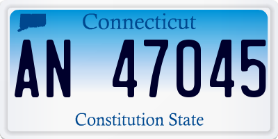 CT license plate AN47045