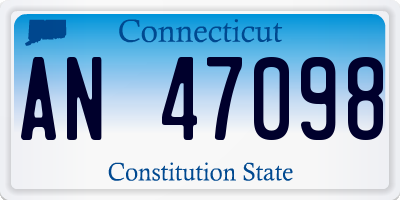CT license plate AN47098