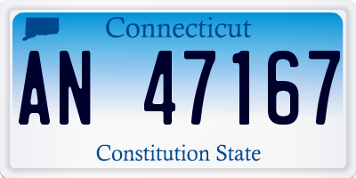 CT license plate AN47167