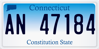 CT license plate AN47184