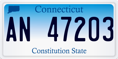 CT license plate AN47203