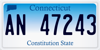 CT license plate AN47243