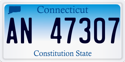 CT license plate AN47307