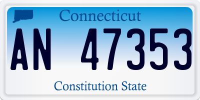 CT license plate AN47353