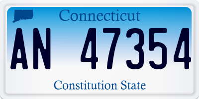 CT license plate AN47354
