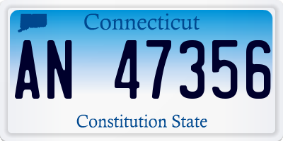 CT license plate AN47356
