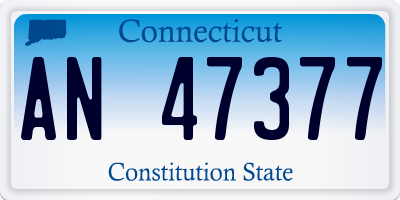 CT license plate AN47377