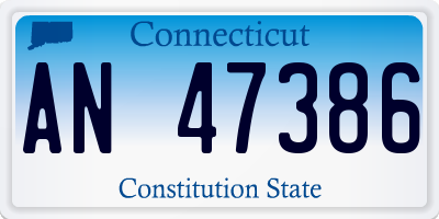 CT license plate AN47386