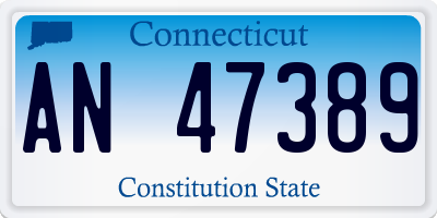 CT license plate AN47389