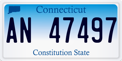 CT license plate AN47497