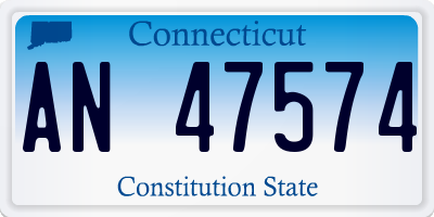 CT license plate AN47574