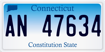 CT license plate AN47634
